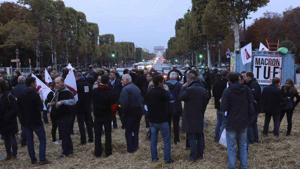 Des agriculteurs bloquent les Champs-Élysées pour défendre le glyphosate