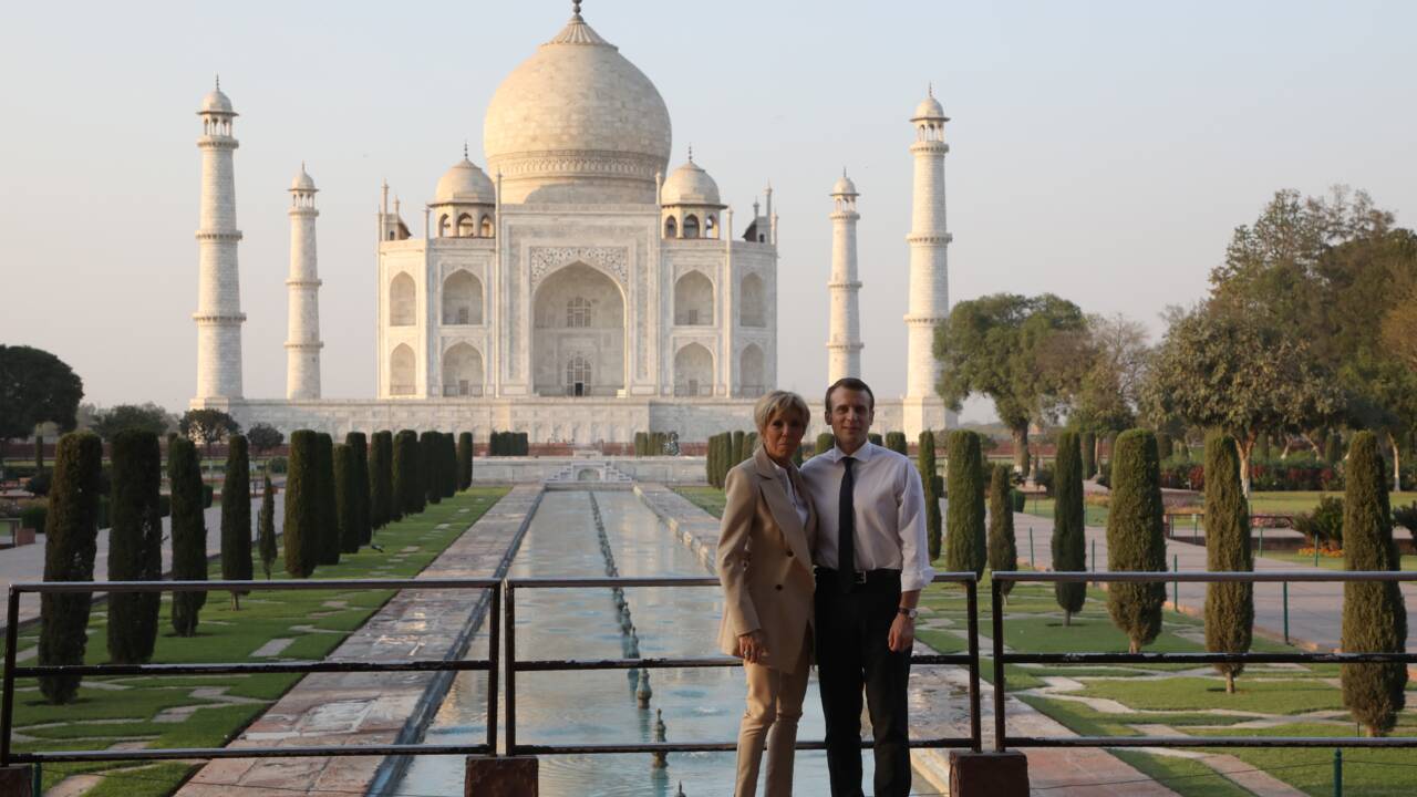 Coucher de soleil au Taj Mahal pour Macron en Inde