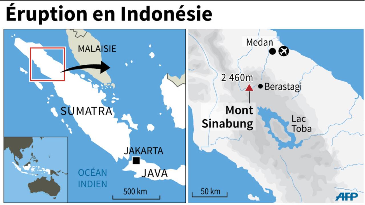L'impressionnante éruption du volcan Sinabung en Indonésie
