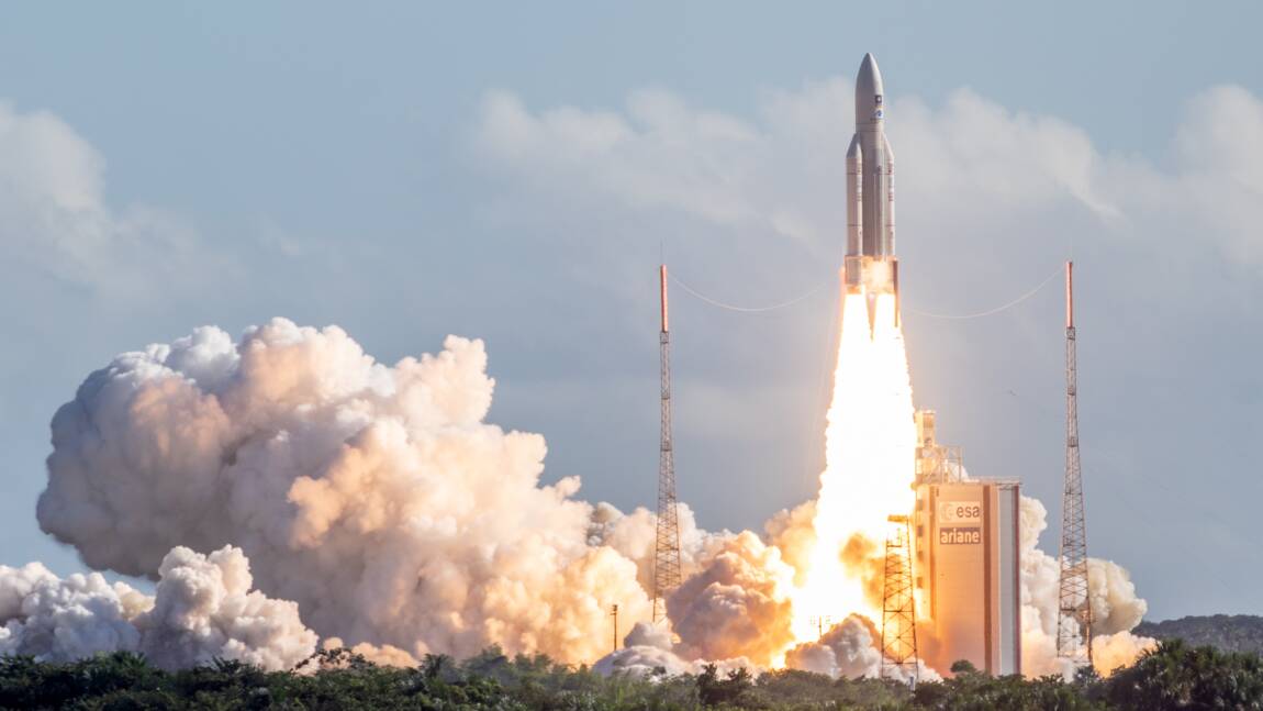 Décollage d'Ariane 5 avec 4 satellites Galileo à bord