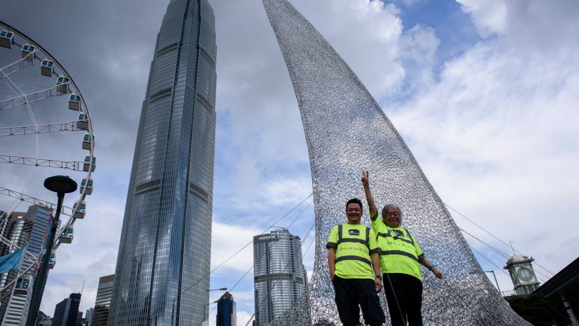 A Hong Kong, l'art se porte au secours des requins