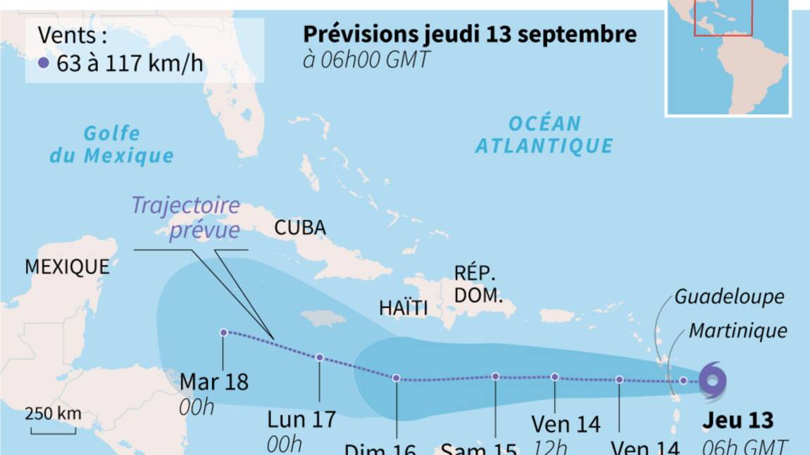 Tempête Isaac: premières pluies en Martinique et Guadeloupe