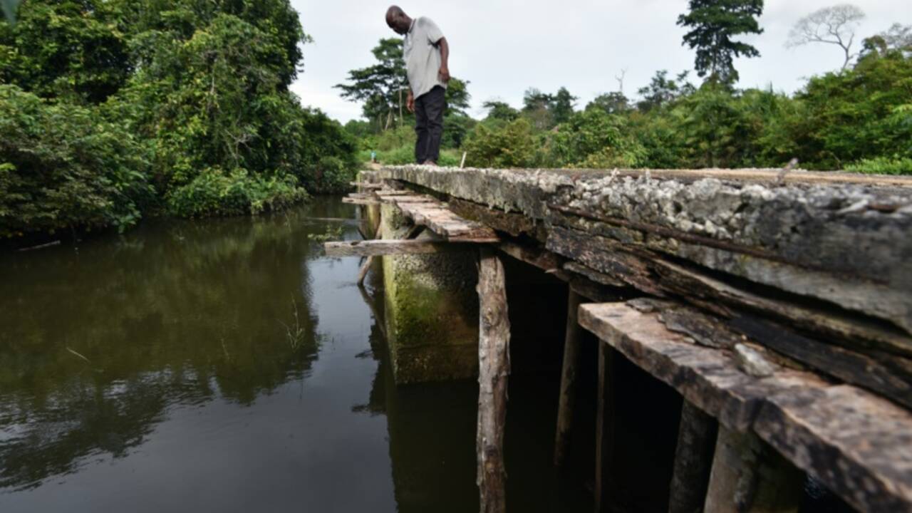 Côte d'Ivoire: l'improbable pont sur la rivière Son