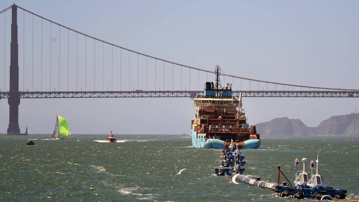 Ocean Cleanup quitte San Francisco pour nettoyer le Pacifique de ses plastiques