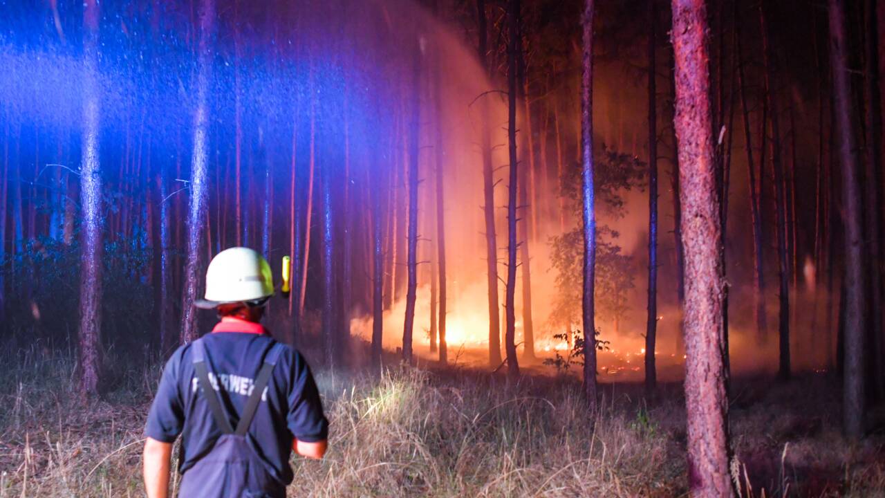 Allemagne: un violent incendie de forêt continue de menacer des villages