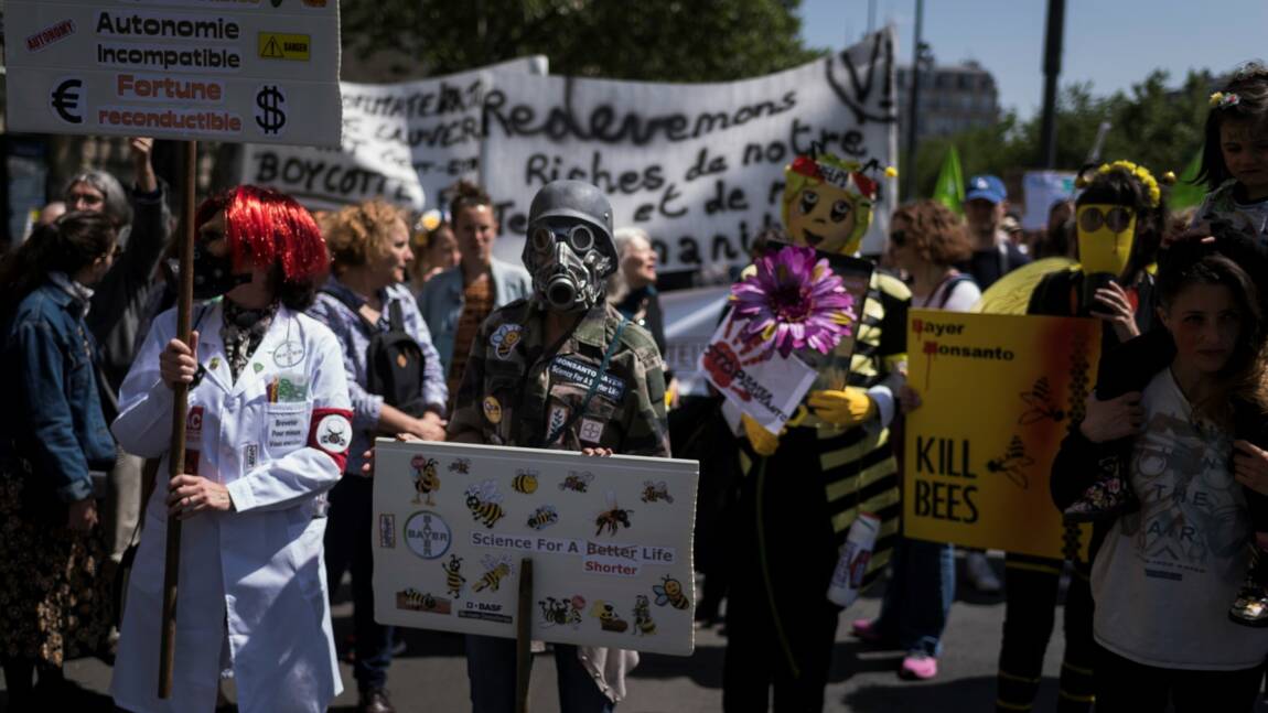 Plusieurs centaines de personnes défilent en France contre les OGM 