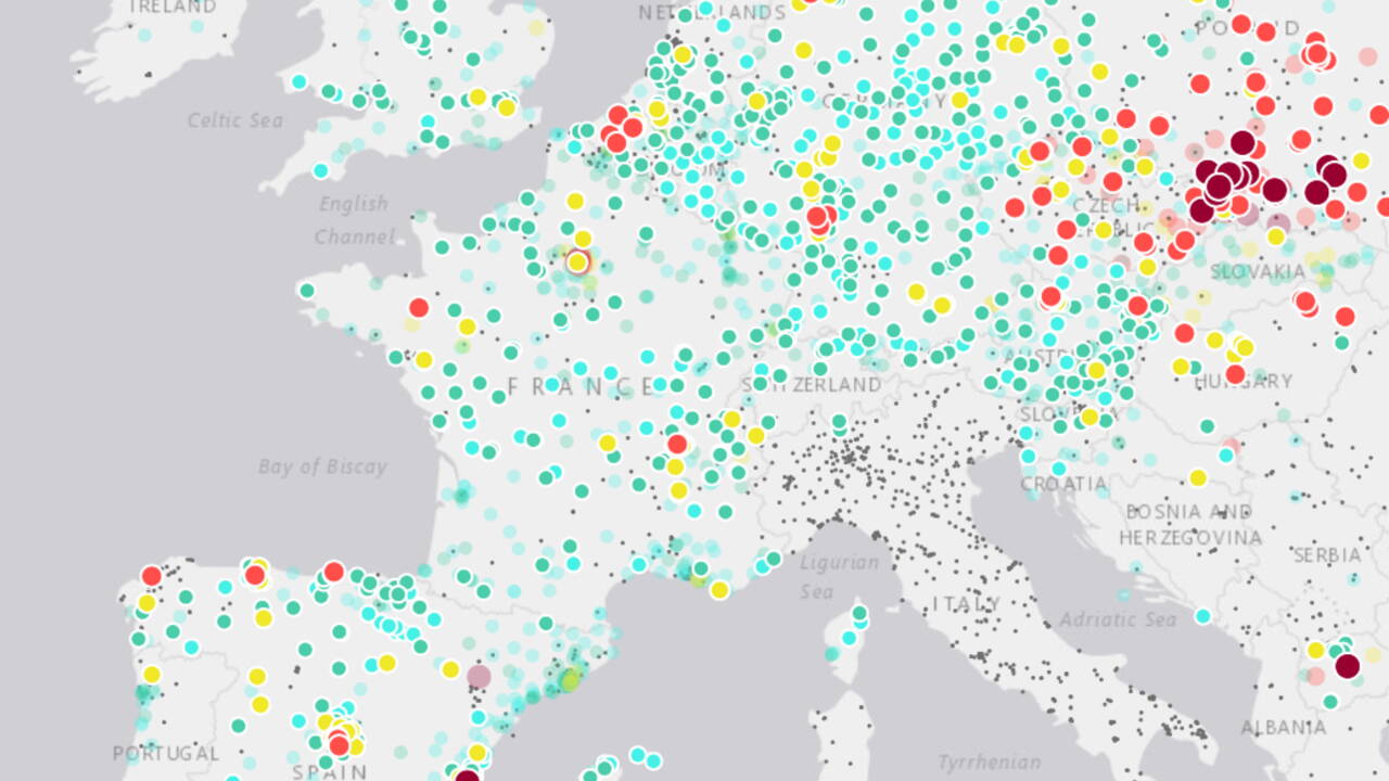 Cette carte interactive permet de connaître la pollution de l'air en