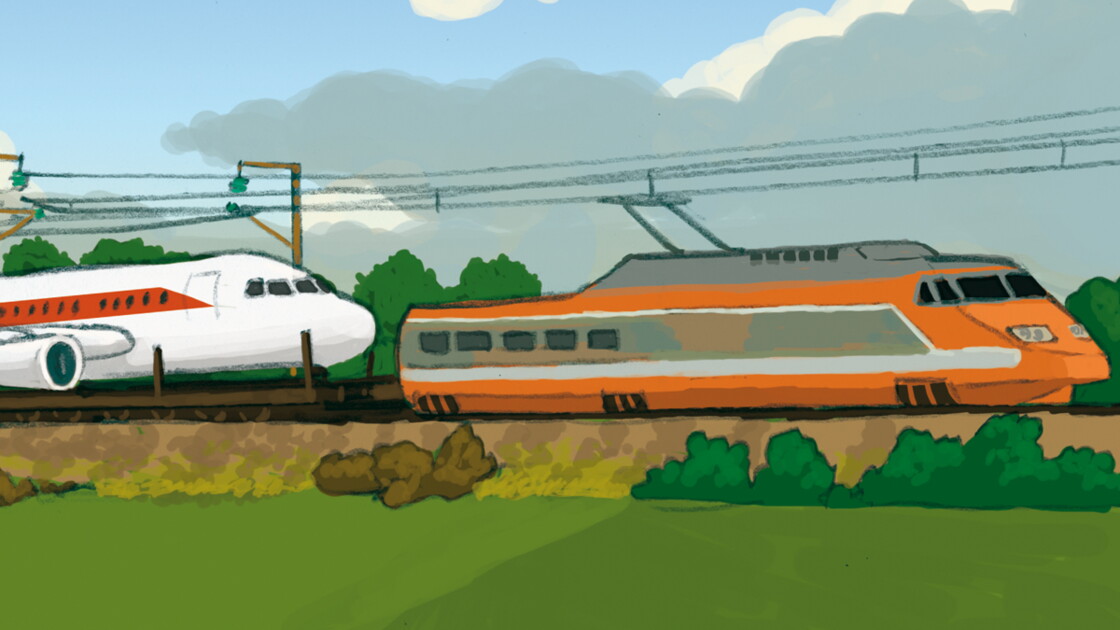 L'avion Vole La Voiture Roule Le Train