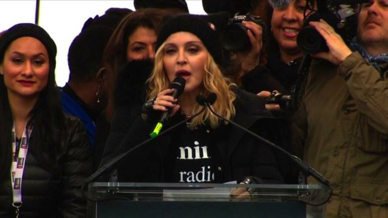 Apparition surprise de Madonna à la "Marche des femmes"