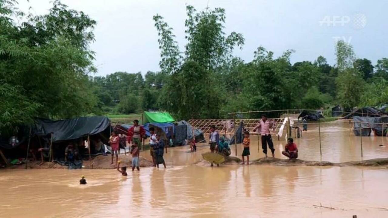 Bangladesh: des camps de réfugiés rohingyas inondés