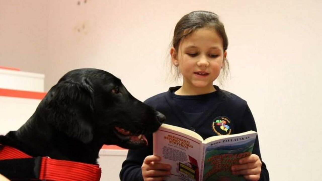 Le meilleur ami de l'homme aide les enfants lituaniens à lire