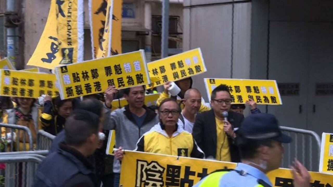 Manifestation à Hong Kong après la désignation de Carrie Lam