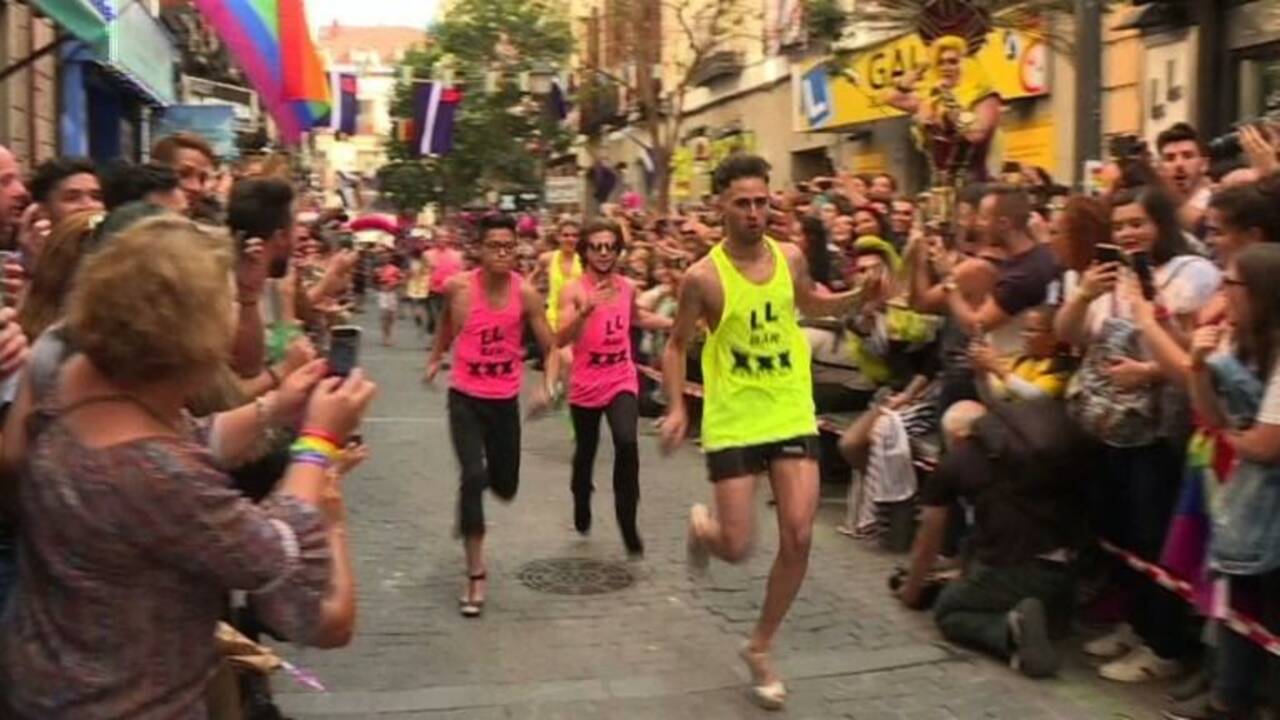 WorldPride à Madrid: traditionnelle course en talons