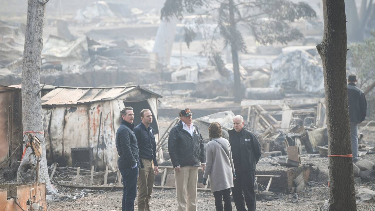 A Paradise, ville dévastée par le feu, Trump exprime sa "tristesse"
