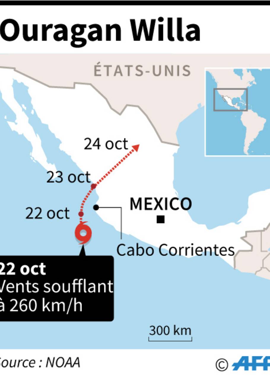 L'ouragan Willa, rétrogradé en catégorie 4, s'approche du Mexique