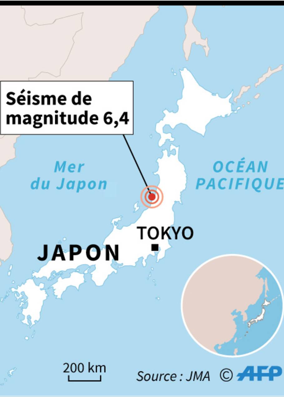 Japon: 26 blessés après un puissant séisme et un mini-tsunami