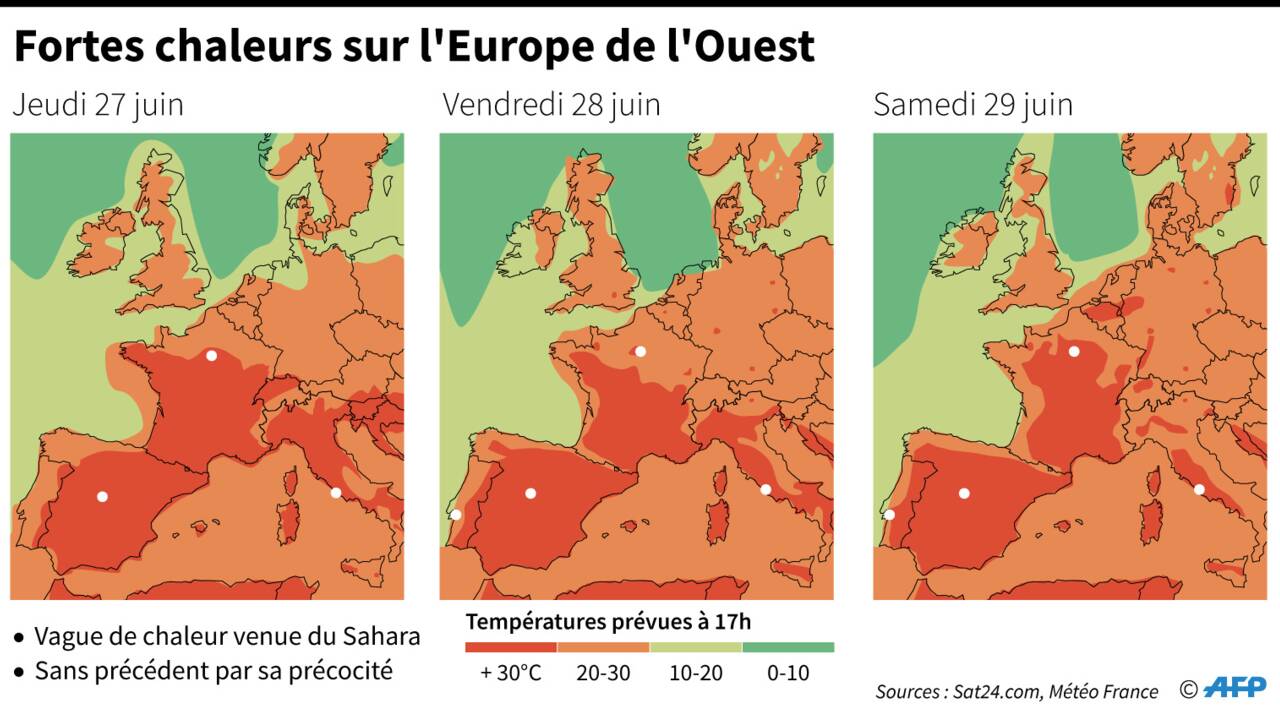 Europe: records de chaleur et alertes canicule