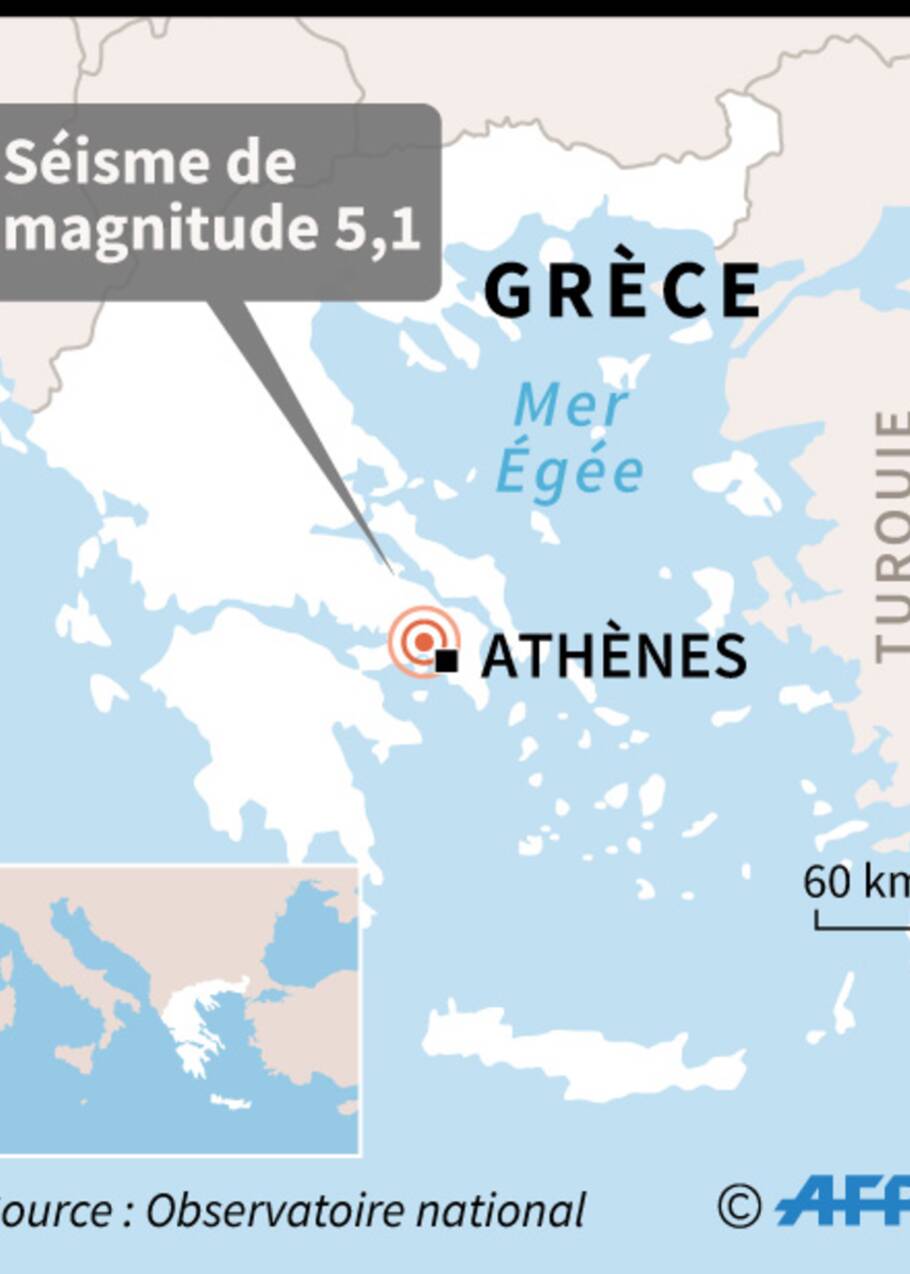 Grèce: un séisme de magnitude 5,1 secoue Athènes