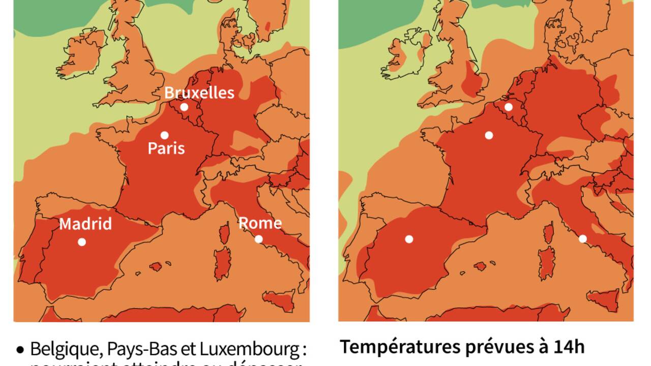 Canicule en Europe: les records de chaleur tombent en Belgique, aux Pays-Bas et en Allemagne