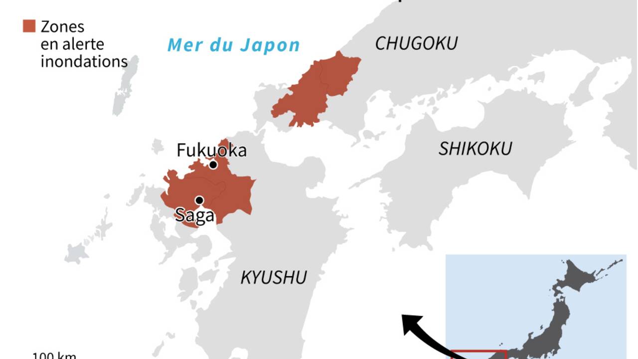 Japon: deux morts dans des précipitations diluviennes dans le sud-ouest
