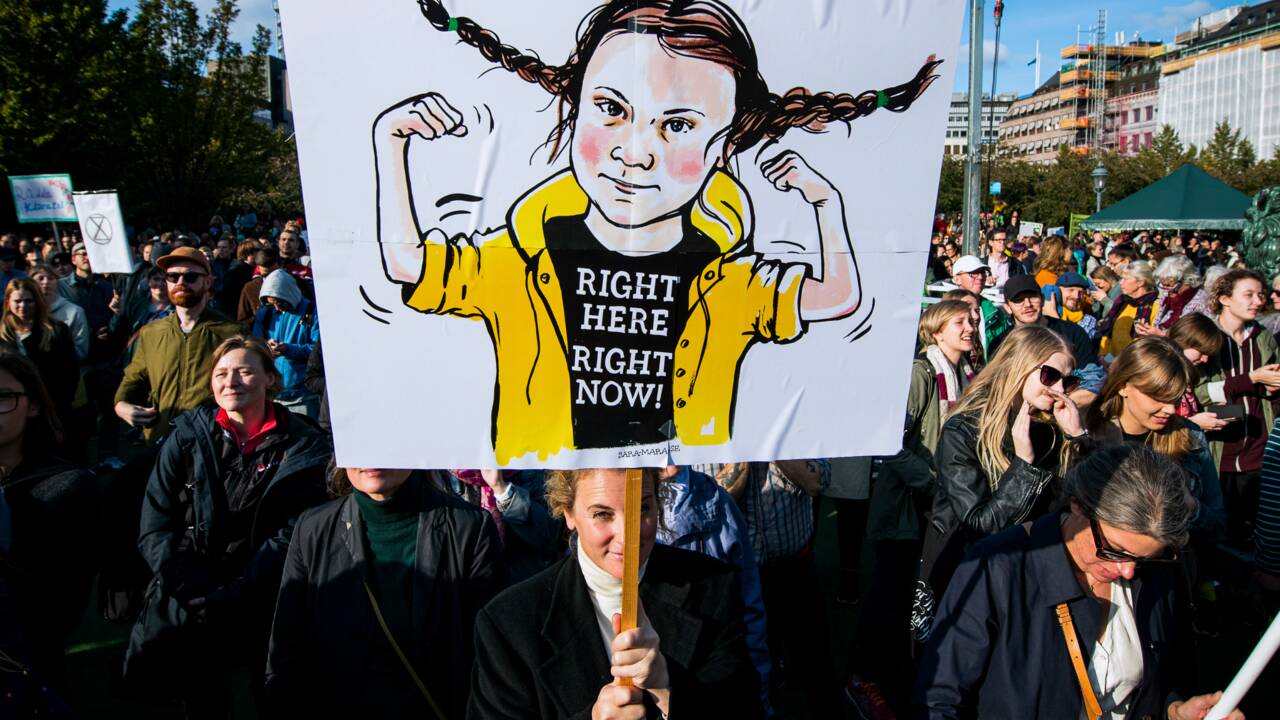 A Montréal, marée humaine pour un défilé "historique" avec Greta Thunberg