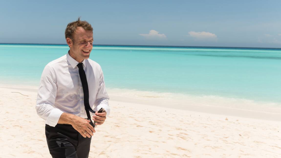 Dans l'océan Indien, Macron promeut la biodiversité sur une plage déserte
