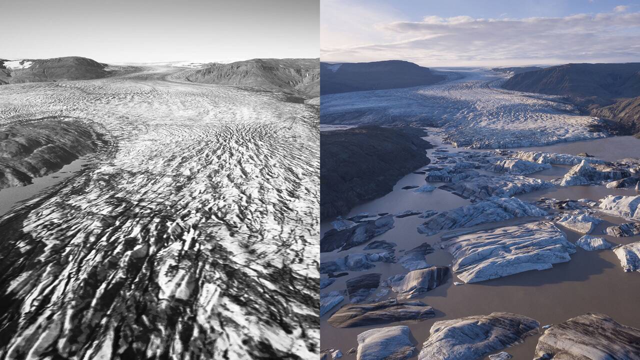 En Islande, la fonte spectaculaire des glaciers vue de drone
