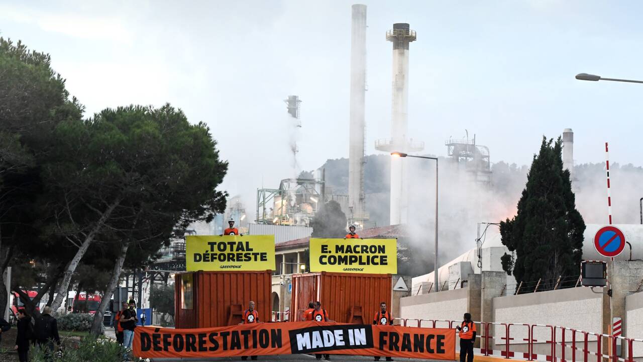 Greenpeace bloque la bioraffinerie de Total à La Mède