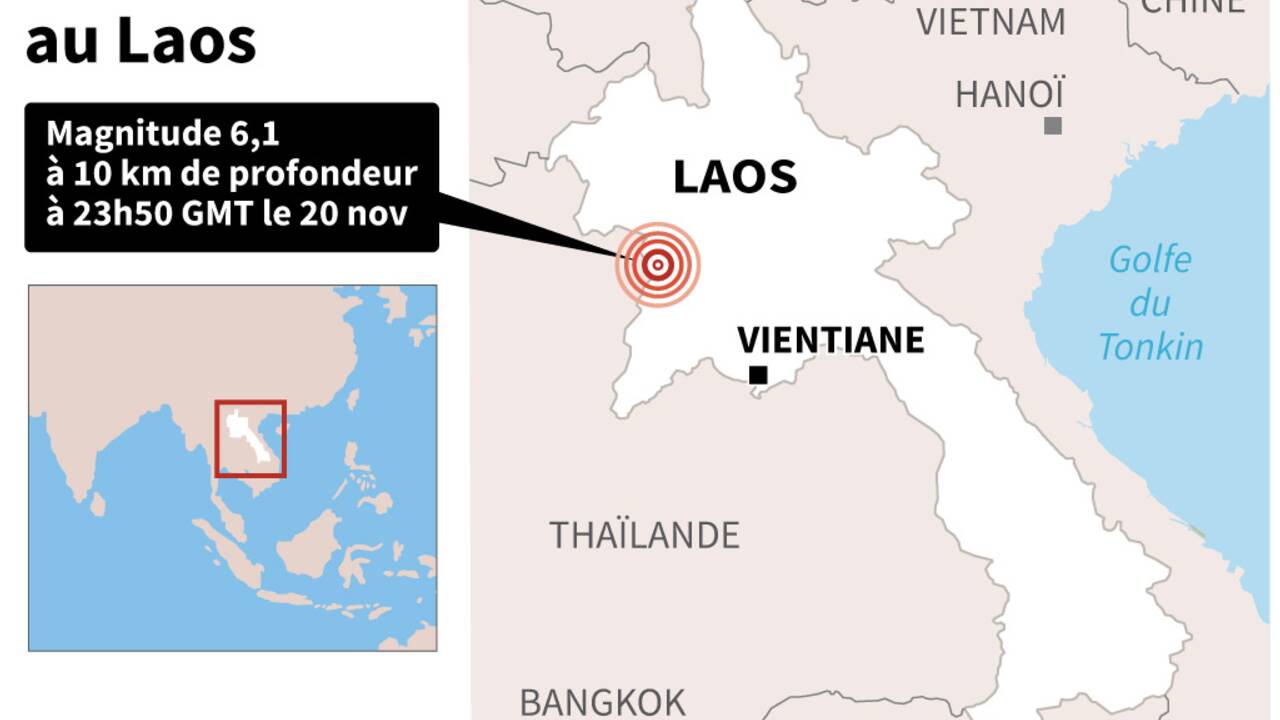 Laos: séisme de magnitude 6,1 dans le nord-ouest