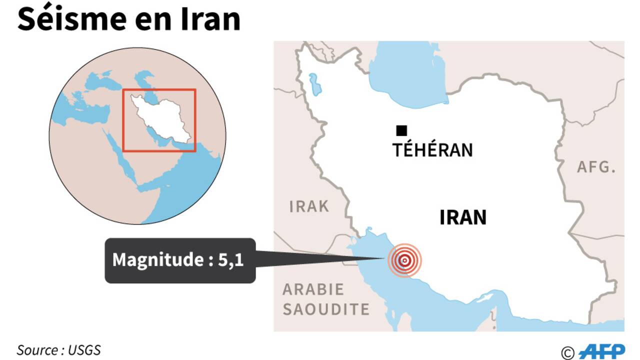 Iran: séisme de magnitude 5,1 près d'une centrale nucléaire