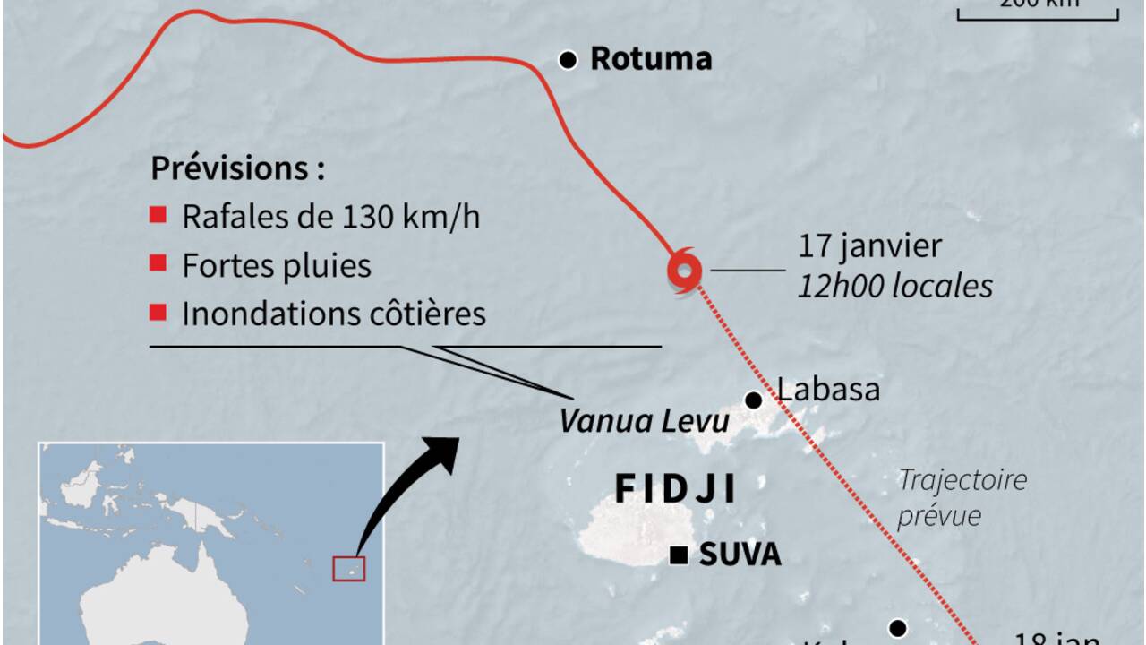 L'archipel des Fidji menacé par le cyclone Tino