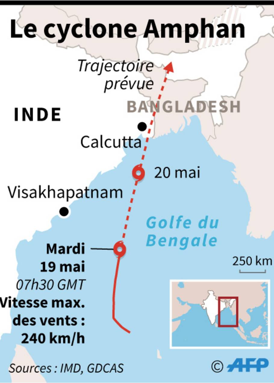 L'Inde et le Bangladesh se préparent à l'arrivée du cyclone Amphan