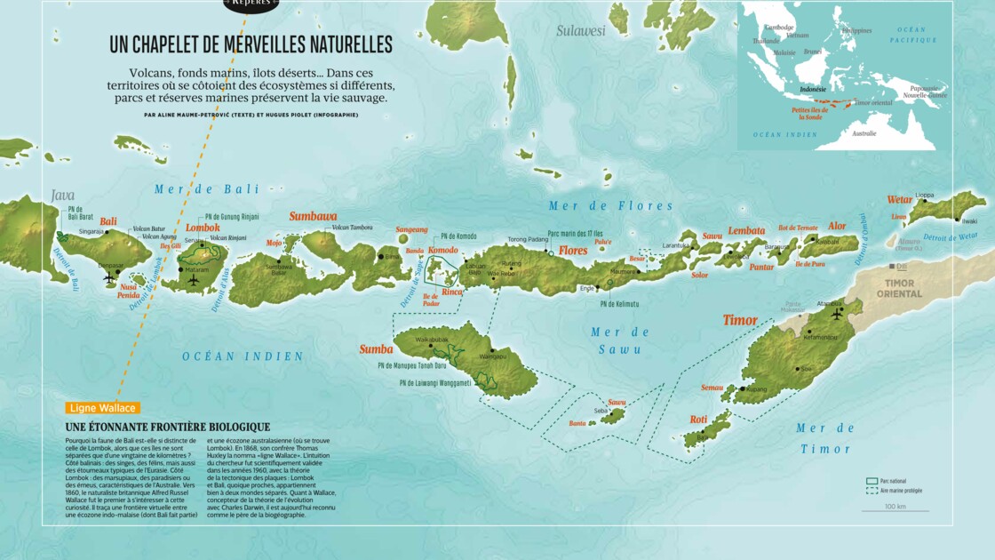 ile de la sonde carte Notre carte de Bali et des petites îles de la Sonde : des 