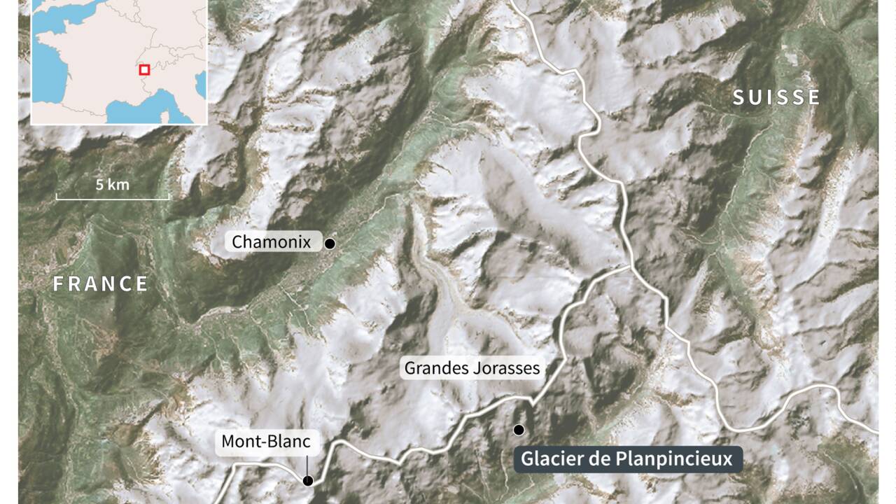 Mont Blanc: situation "en légère amélioration" au glacier italien du Planpincieux