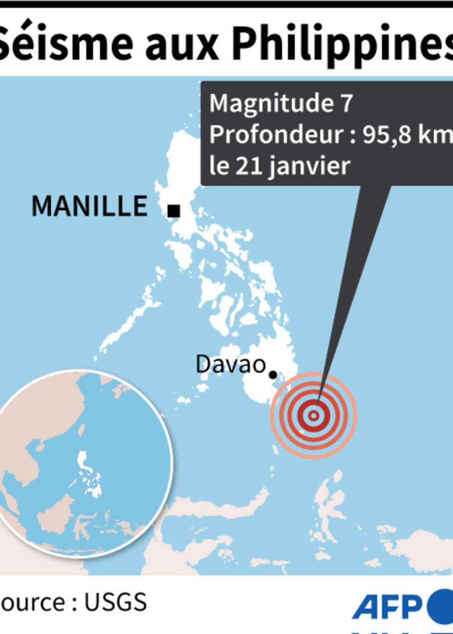 Un séisme de magnitude 7 au sud des Philippines