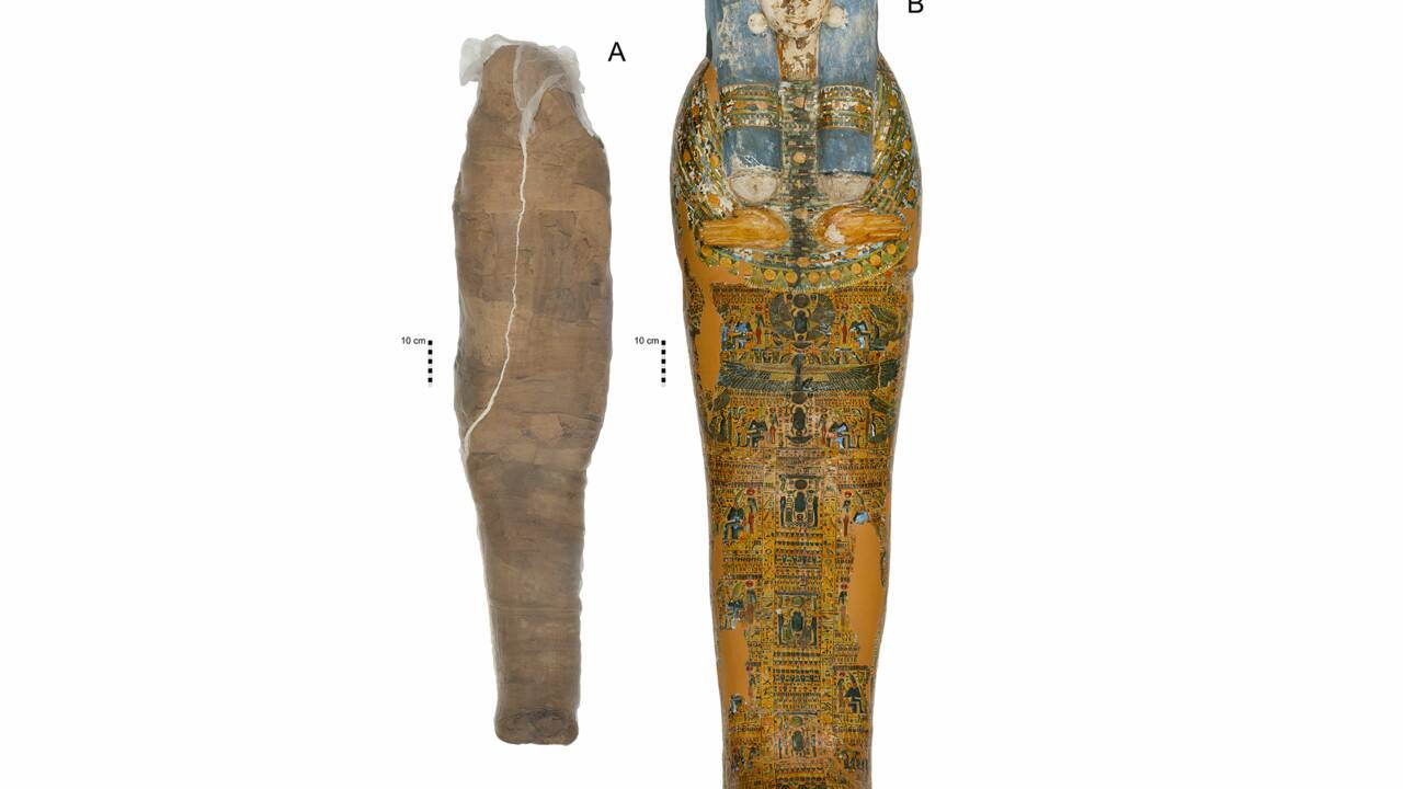 Une momie égyptienne couverte d'une "carapace de boue" intrigue les scientifiques
