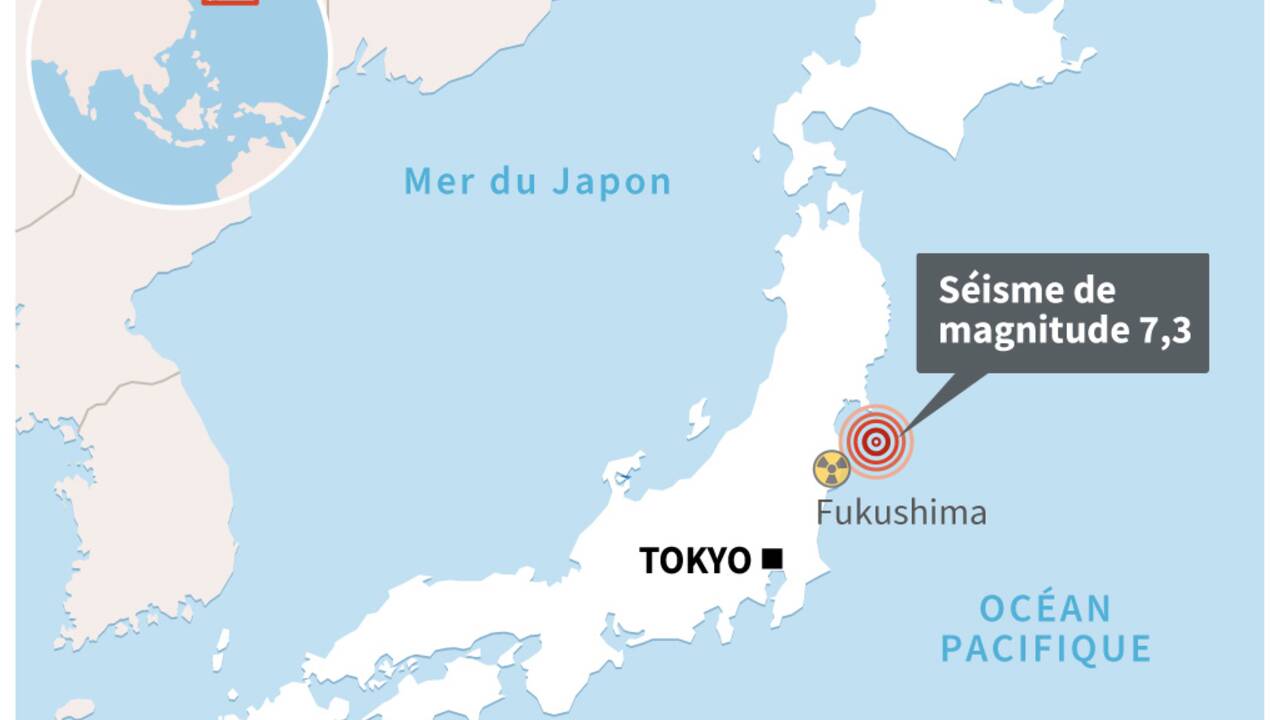 Japon: plus d'une centaine de blessés dans un puissant séisme au large de Fukushima