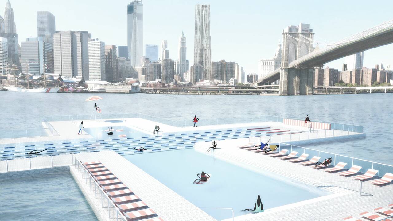 New York : Une piscine géante flottante bientôt construite dans l'East River
