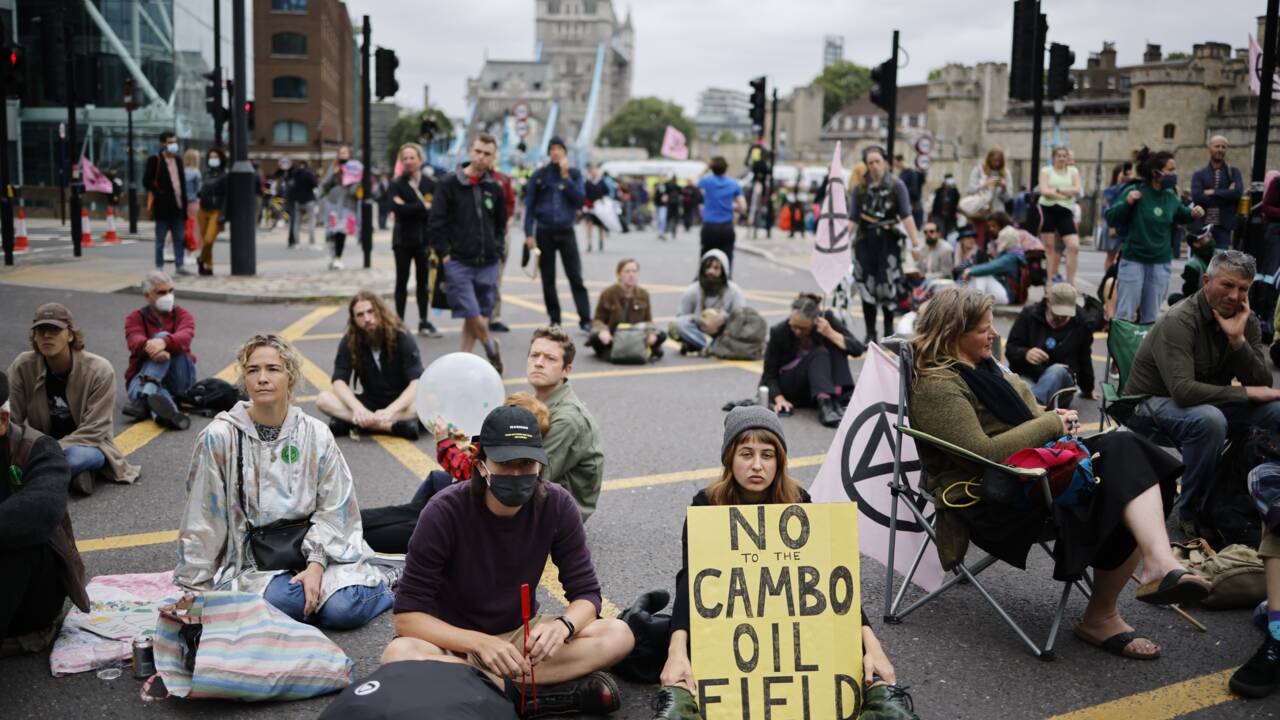 Londres: le célèbre pont de Tower Bridge bloqué par des militants écologistes