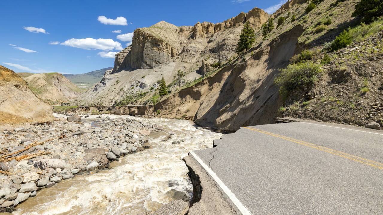 Images impressionnantes des dégâts causés par les inondations au parc national de Yellowstone