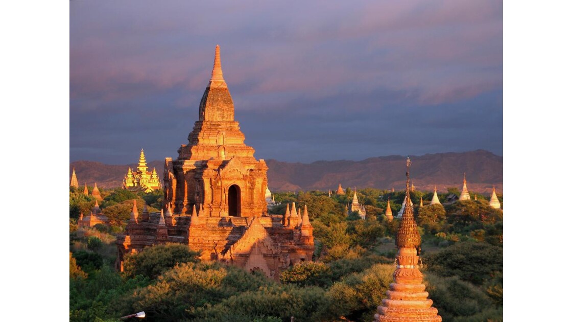 Les temples de Bagan au matin