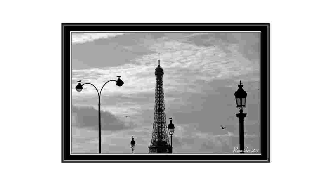 La tour Eiffel et les lampadères, Paris