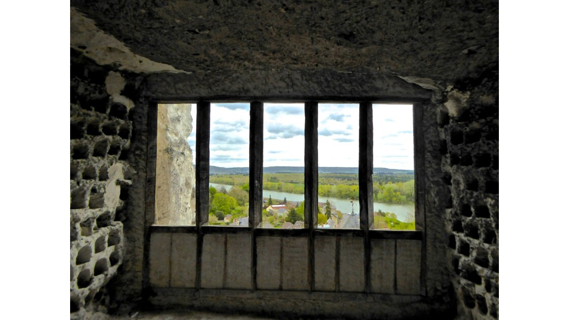 La Seine vue du Pigeonnier  du château de La Roche Guyon, dans le Vexin