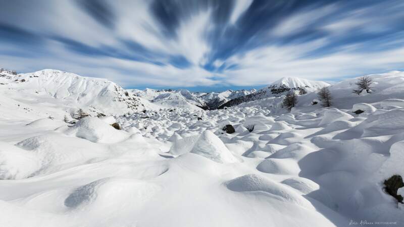 Le Mercantour sous la neige, en France