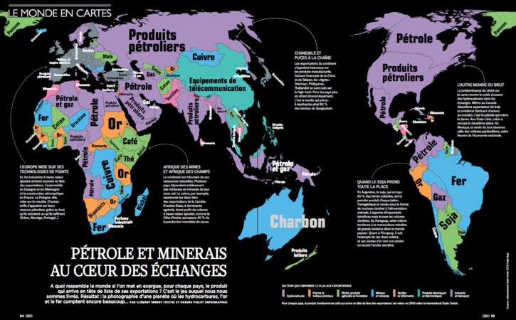 Le monde en cartes : pétrole et minerais au coeur des échanges