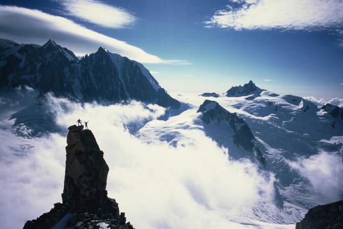 Dans le massif du Mont Blanc, près de la dent du Géant ou aiguille du Géant 