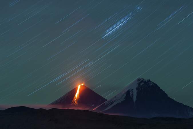 Eruption du Klyuchevskaya Sopka / Kamchatka, Russie