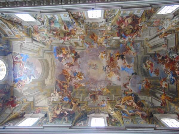 Le plafond en trompe-l'oeil de l’église Sant’Ignazio de Loyola