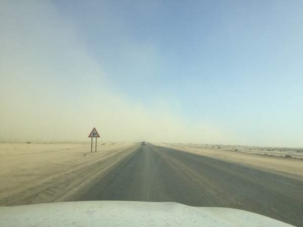Tempête de sable en plein désert du Namib