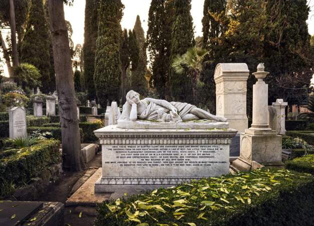 Sépulture dans le cimetière acattolico (non catholique) de Rome